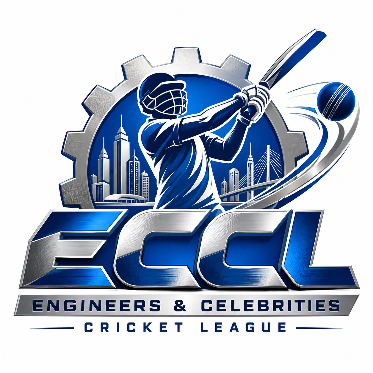 Official ECCL crest — Engineers & Celebrities Cricket League
