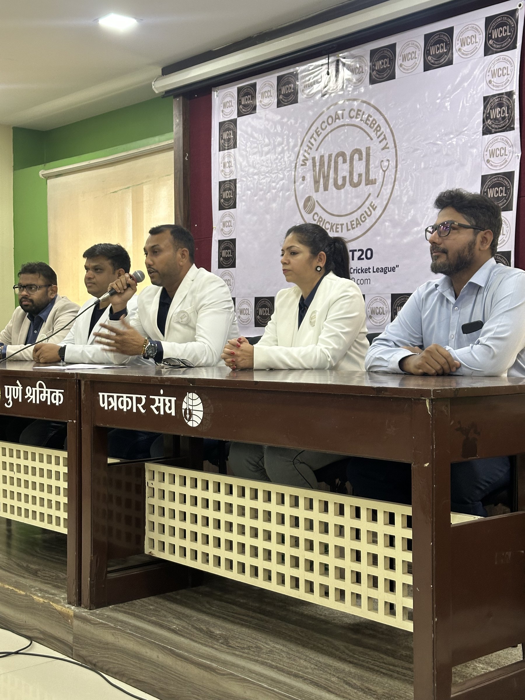 WCCL organisers addressing the press conference in Pune